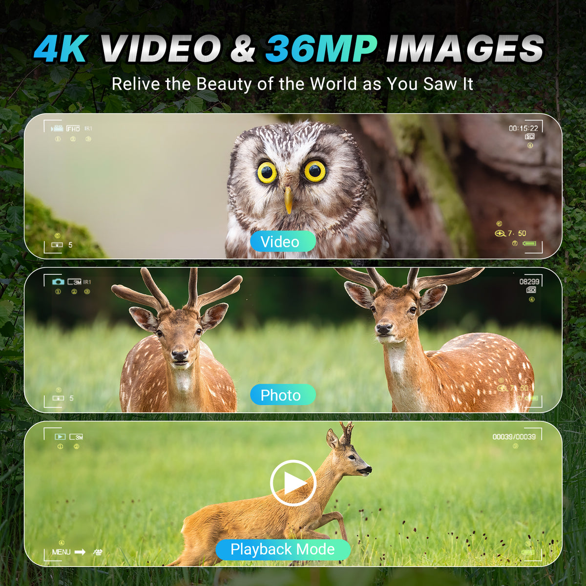 4K Night Vision Binoculars for Adults, 8X Digital Zoom, 1300FT Range