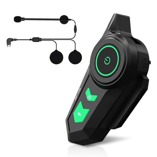 Motorcycle Headset, Wireless Bluetooth Headset with Noise Cancellation, Waterproof X-15 Hard Mic, Black