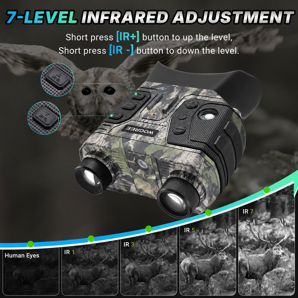 4K Night Vision Binoculars for Adults, 8X Digital Zoom, 1300FT Range
